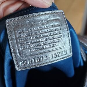 Coach Silver Bag with Blue Interior